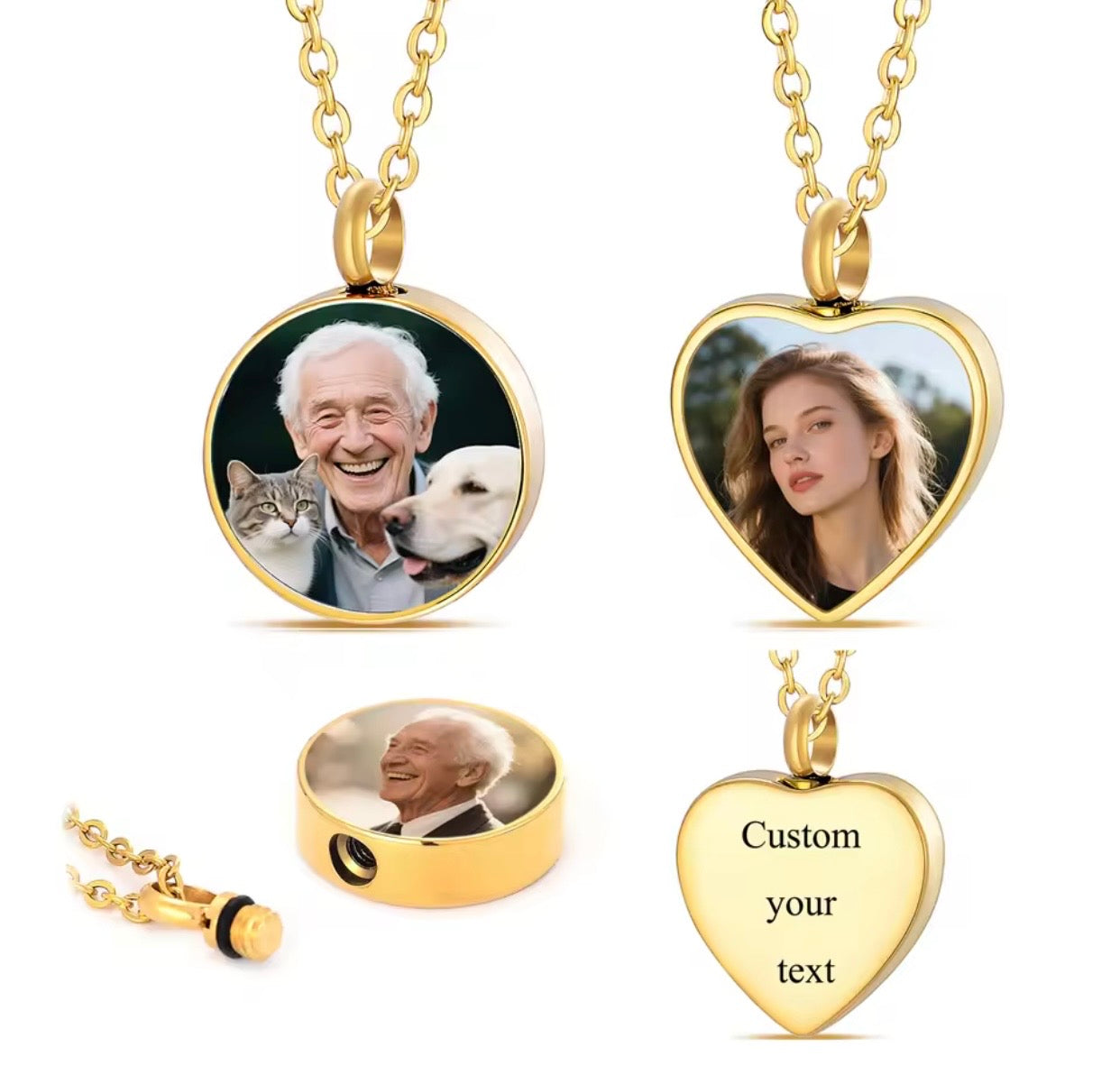 Custom Round Heart Locket Necklace